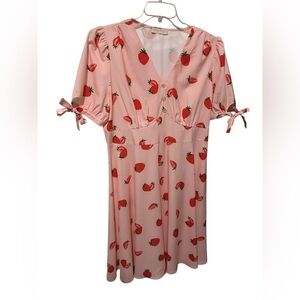 Belle Poque Pink Strawberry Print Dress size XL